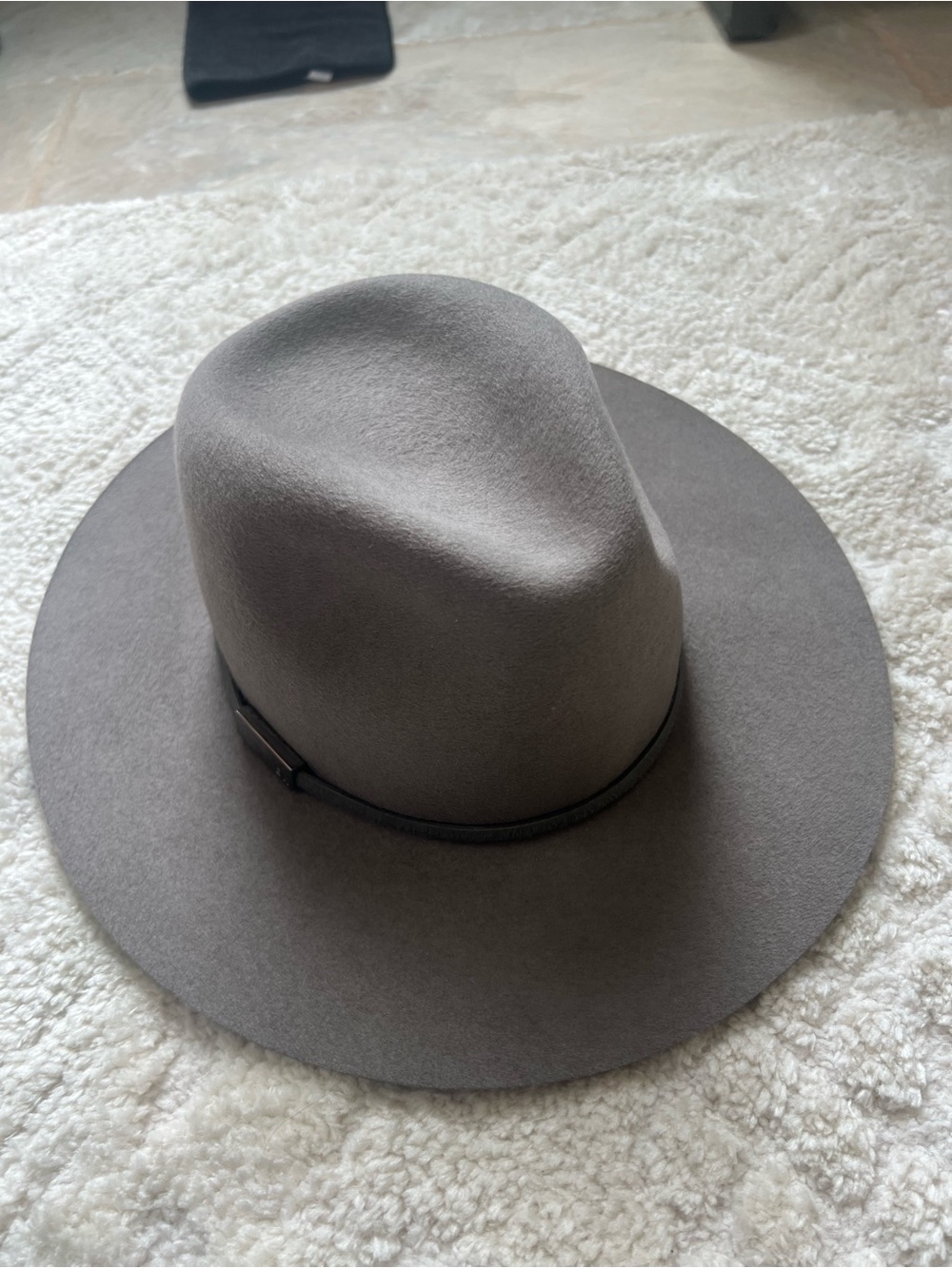 Eugenia Kim Taupe Wide-Brim Wool Fedora Hat
